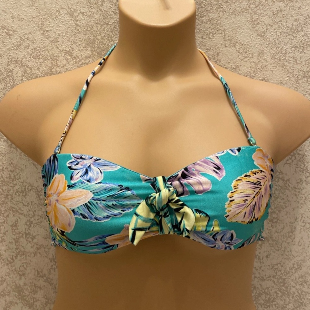 No Boundaries Floral Multicolor Halter Bikini Top